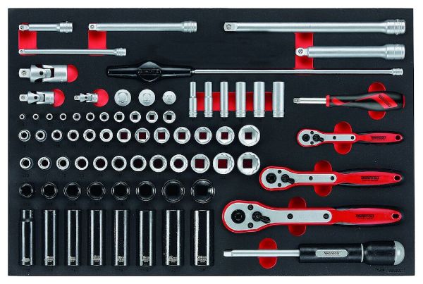 Picture of Teng Tools 1/4", 3/8" & 1/2" Socket Set FOAM4X4 76 Pieces - TTESK77