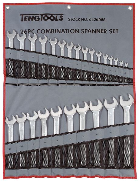 Picture of Teng Tools Combination Spanner Set 6-32 mm Tool Roll 32 Pieces - 6526MM