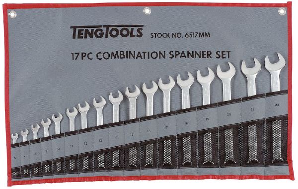 Picture of Teng Tools Combination Spanner Set 6-22 mm Tool Roll 17 Pieces - 6517MM