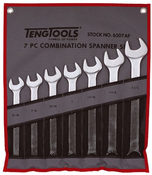 Picture of Teng Tools Combination Spanner Set 13/16"-1 1/4" Tool Roll 7 Pieces - 6507AF