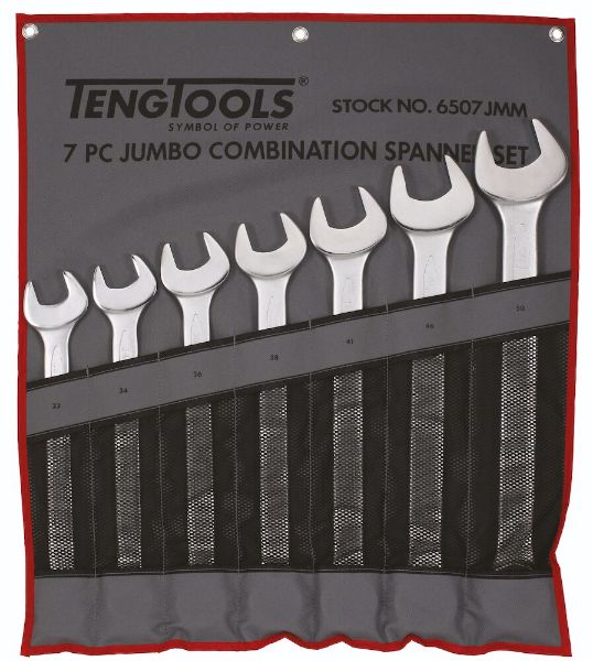 Picture of Teng Tools Combination Spanner Set 33-50 mm Tool Roll 7 Pieces - 6507JMM