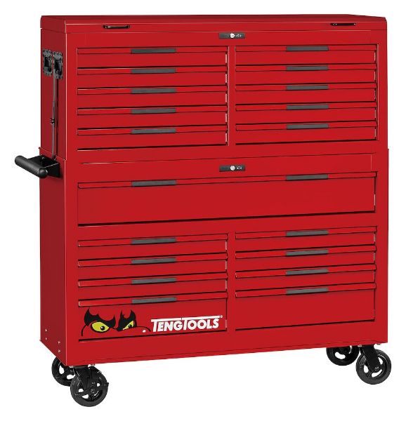 Picture of Teng Tools 53" PRO35™ stack tool storage 19 drawers red - TSS53R19