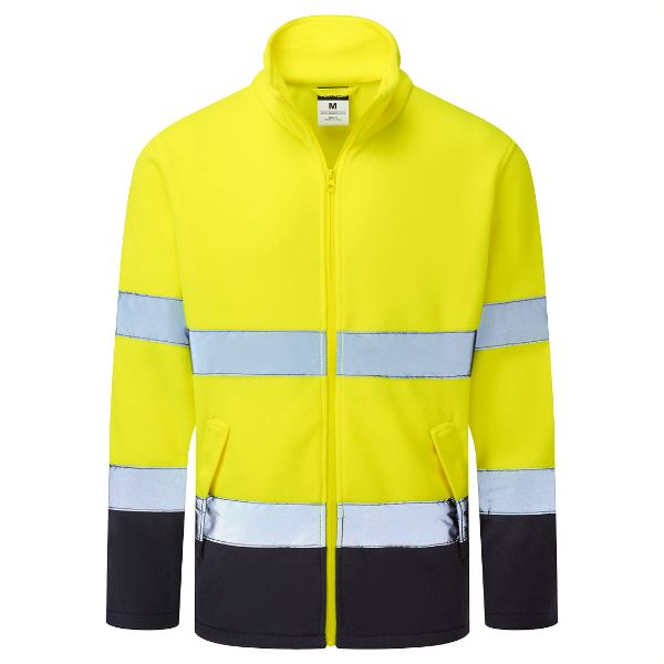 Picture of ES1 Essential Hi-Vis Contrast Fleece - Yellow/Navy ES251