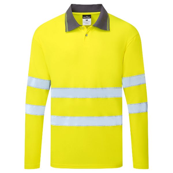 Picture of ES1 Essential Hi-Vis Polo Shirt L/S - Yellow ES277