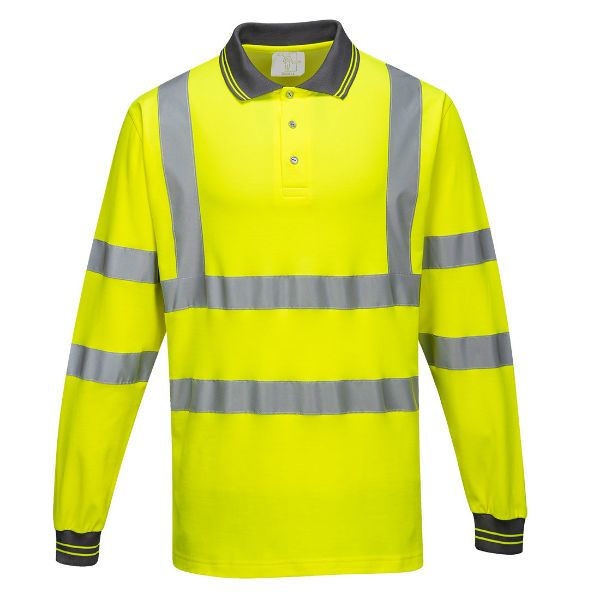 Picture of Hi-Vis Cotton Comfort Polo Shirt L/S - Yellow S271