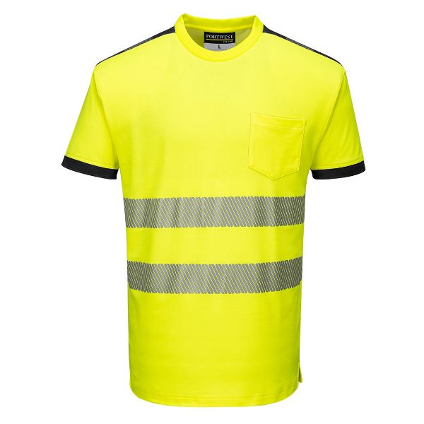 Picture of PW3 Hi-Vis Cotton Comfort T-Shirt S/S - Yellow/Black T181