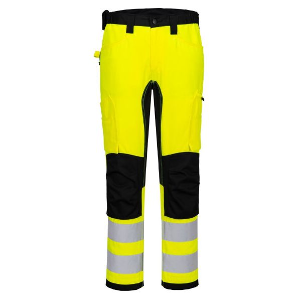 Picture of WX2 Eco Hi-Vis Stretch Trade Trouser - Yellow/Black CD848