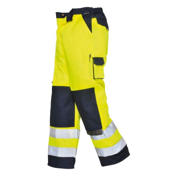 Picture of Hi-Vis Contrast Work Trouser - Yellow/Navy TX51
