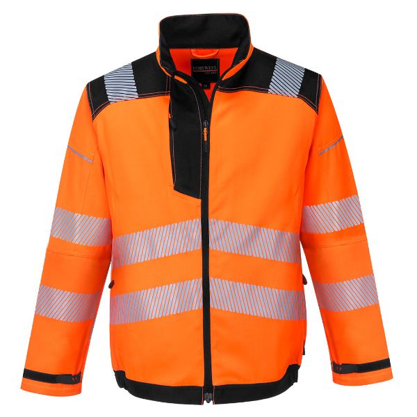 Picture of PW3 Hi-Vis Work Jacket - Orange/Black T500