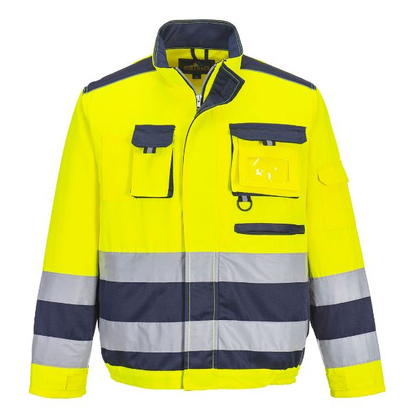 Picture of Lille Hi-Vis Contrast Bomber Jacket - Yellow/Navy TX50