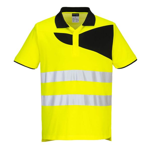 Picture of PW2 Hi-Vis Polo Shirt S/S PW212 Yellow