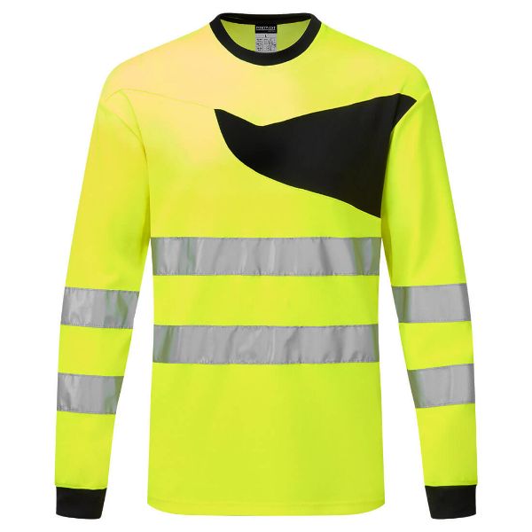 Picture of PW2 Hi-Vis T-Shirt L/S PW221 Yellow
