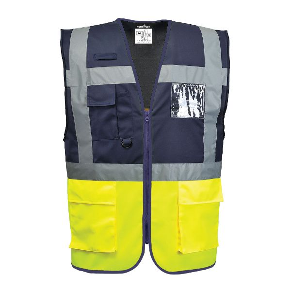 Picture of Hi-Vis Zipped Vest C276 Yellow/Navy