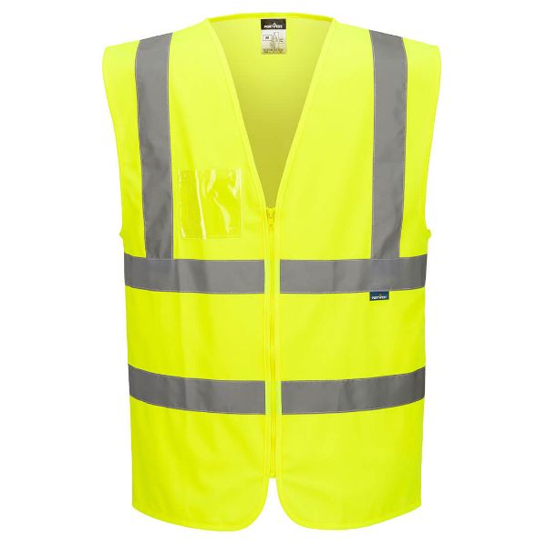 Picture of Hi-Vis Zipped Band and Brace Vest C371 Yellow