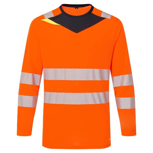 Picture of DX4 Hi-Vis T-Shirt L/S DX416 Orange/Black