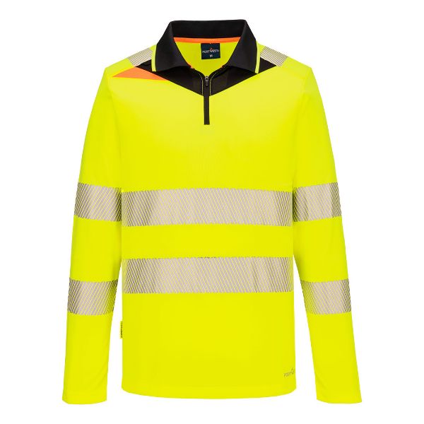 Picture of DX4 Hi-Vis Polo Shirt L/S DX419 Yellow/Black
