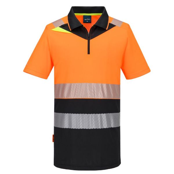 Picture of DX4 Hi-Vis Polo Shirt S/S DX435 Orange/Black