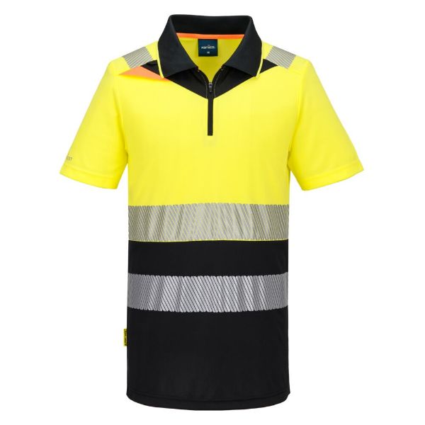 Picture of DX4 Hi-Vis Polo Shirt S/S DX435 Yellow/Black