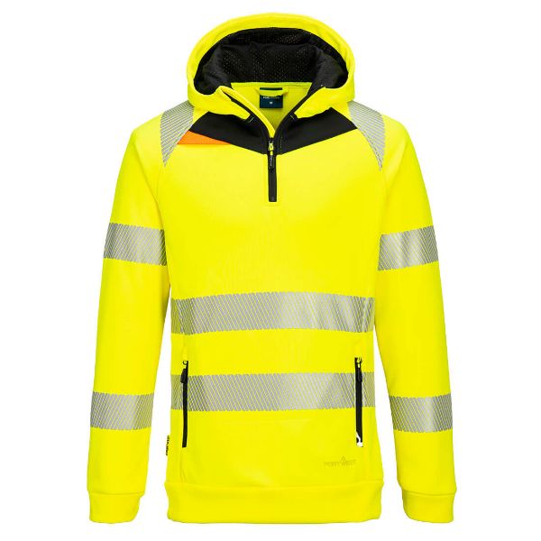 Picture of DX4 Hi-Vis Zip Through Hoodie DX482 Yellow/Black
