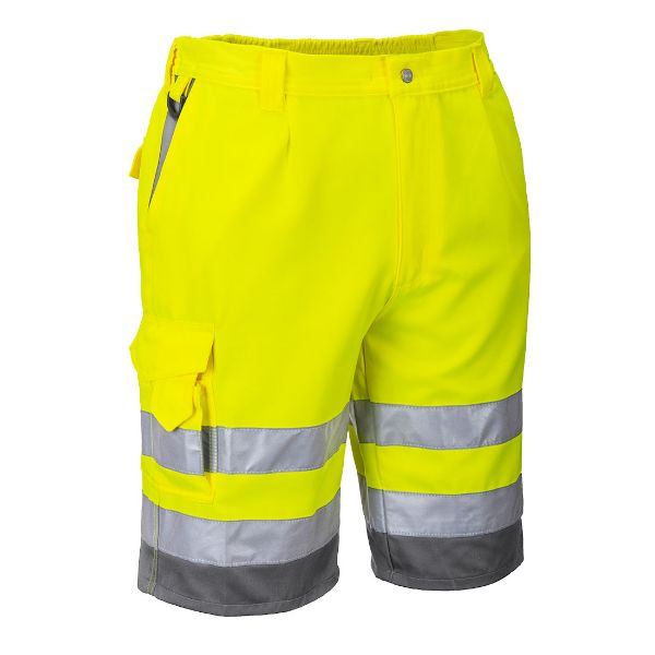 Picture of Hi-Vis Shorts E043 Yellow/Grey