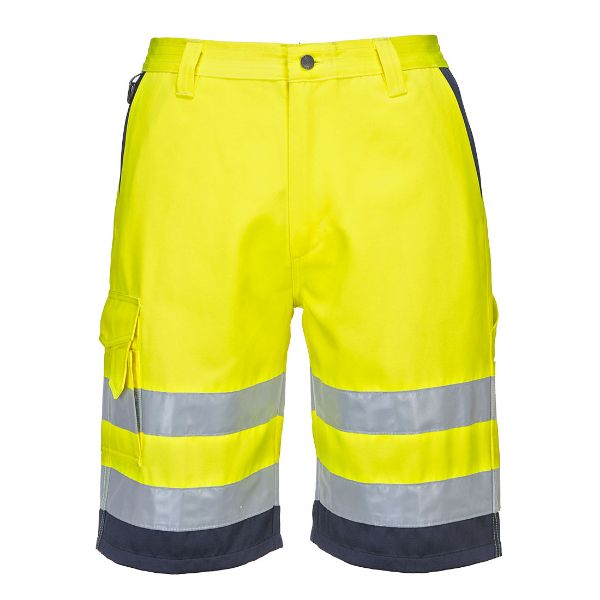 Picture of Hi-Vis Shorts E043 Yellow/Navy