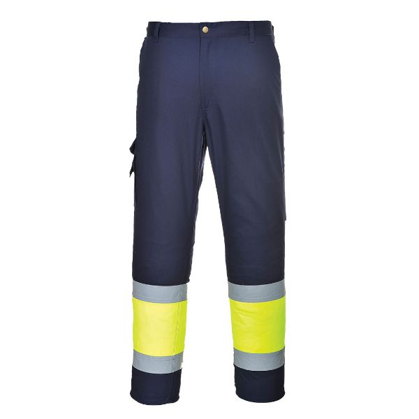 Picture of Hi-Vis Service Trouser E049 Yellow/Navy