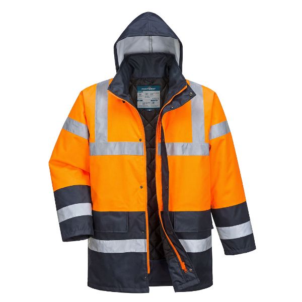 Picture of Hi-Vis Rain Jacket ES466 Orange/Navy
