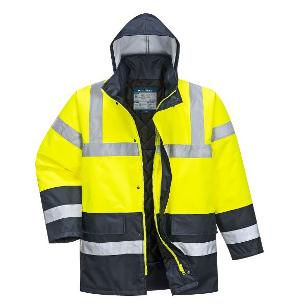 Picture of Hi-Vis Rain Jacket ES466 Yellow/Navy
