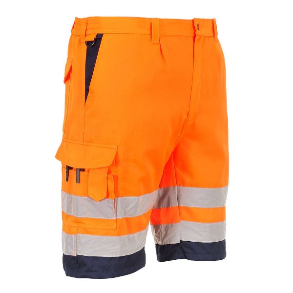 Picture of Hi-Vis Shorts L043 Orange/Navy