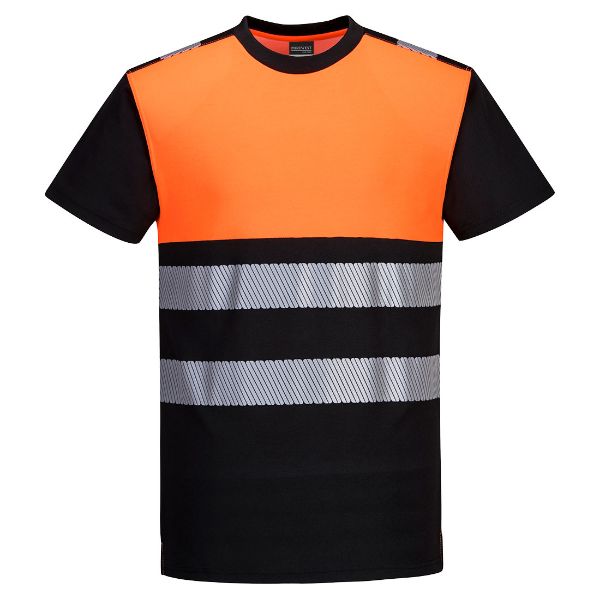 Picture of PW3 Hi-Vis T-Shirt L/S PW311 Black/Orange