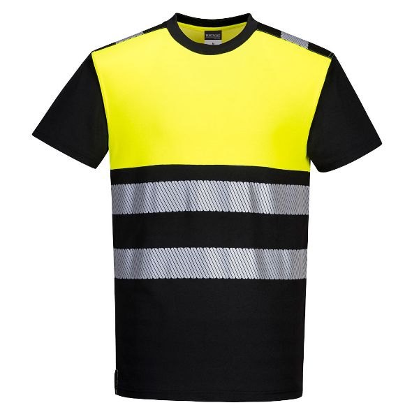 Picture of PW3 Hi-Vis T-Shirt L/S PW311 Black/Yellow