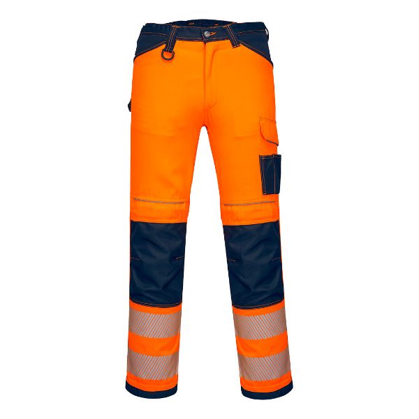 Picture of PW3 Hi-Vis Work Trouser PW340 Orange/Navy