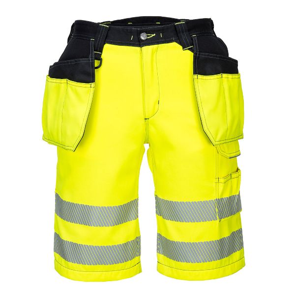 Picture of PW3 Hi-Vis Shorts PW343 Yellow/Black