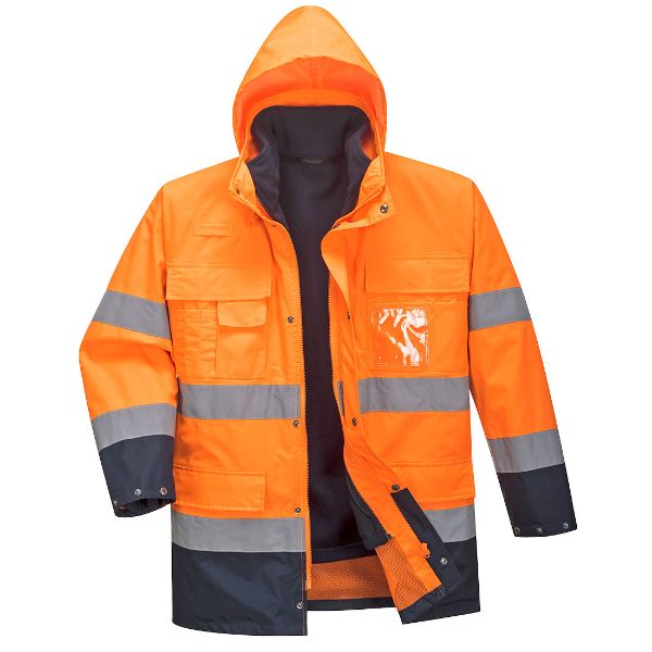 Picture of Hi-Vis 5-in-1 Jacket S162 Orange/Navy