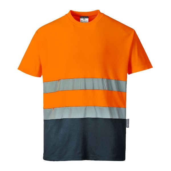 Picture of Hi-Vis Polo Shirt S/S S173 Orange/Navy