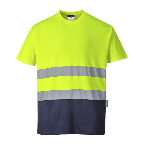 Picture of Hi-Vis Polo Shirt S/S S173 Yellow/Navy