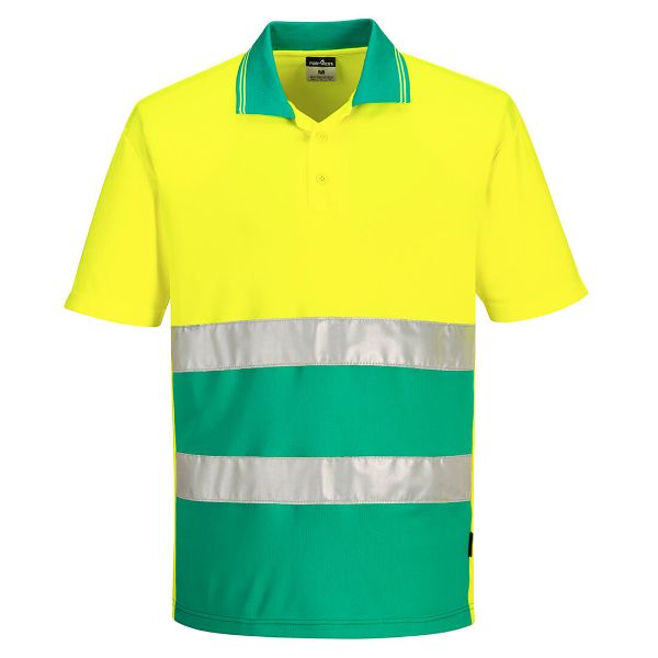 Picture of Hi-Vis Polo Shirt S/S S175 Yellow/Teal
