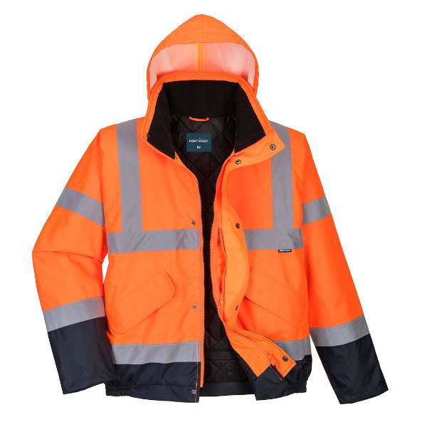 Picture of Hi-Vis Padded Bodywarmer S266 Orange/Navy