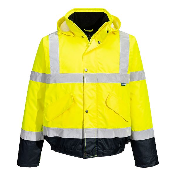 Picture of Hi-Vis Padded Bodywarmer S266 Yellow/Navy