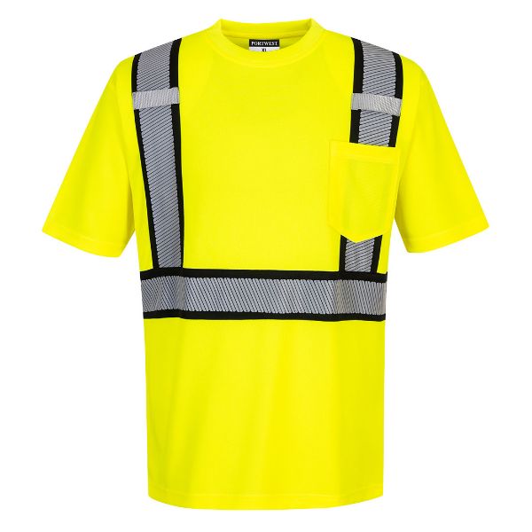 Picture of Hi-Vis T-Shirt S/S S395 Yellow/Black