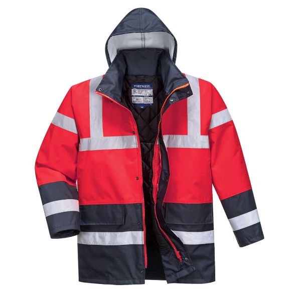 Picture of Hi-Vis Two Tone Insulated Jacket S466 Red/Navy