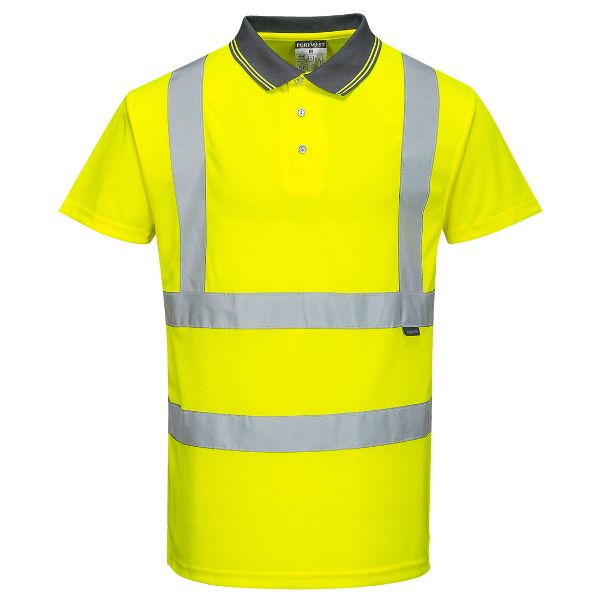 Picture of Hi-Vis Two Tone Polo Shirt S/S S477 Yellow