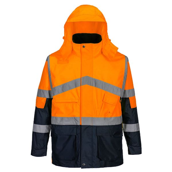 Picture of Hi-Vis Rain Jacket S760 Orange/Navy