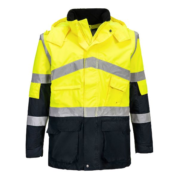Picture of Hi-Vis Rain Jacket S760 Yellow/Navy
