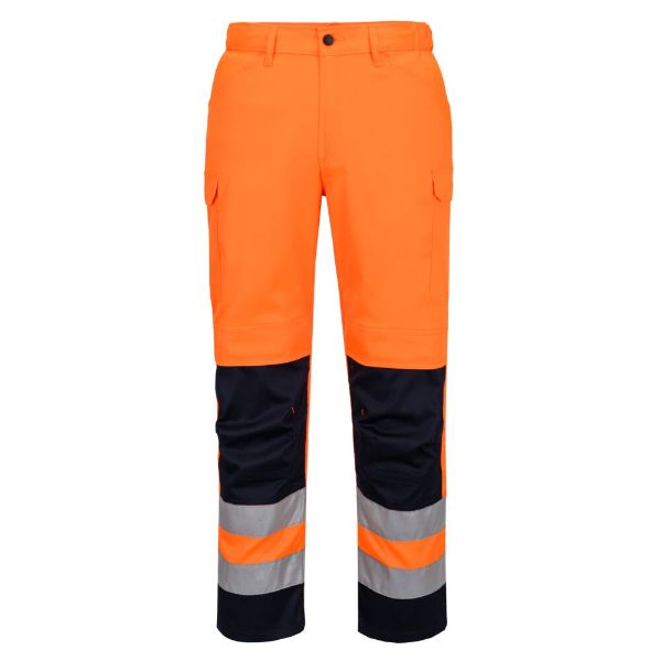 Picture of Hi-Vis Work Trouser T143 Orange/Navy