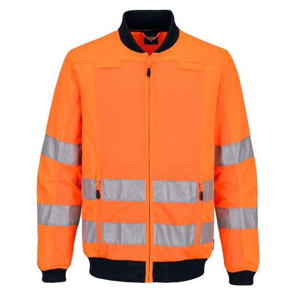 Picture of Hi-Vis Work Jacket T164 Orange/Navy