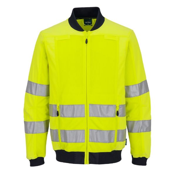 Picture of Hi-Vis Work Jacket T164 Yellow/Navy