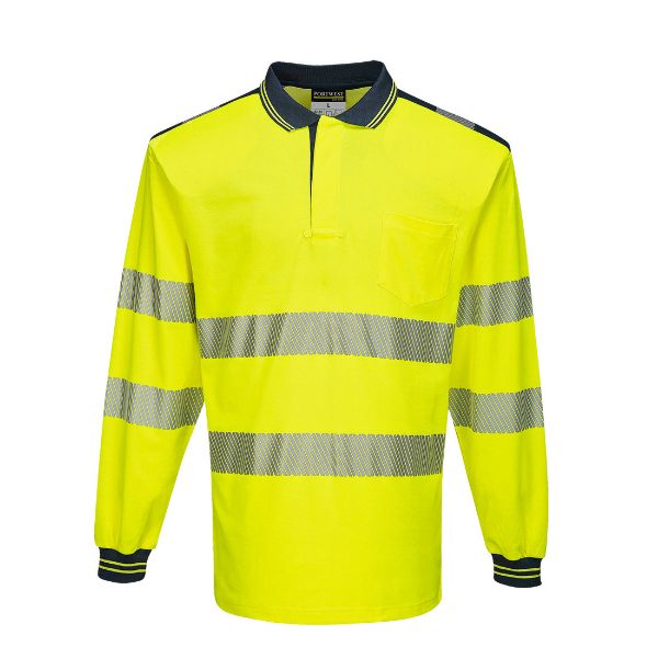 Picture of Hi-Vis Polo Shirt S/S T184 Yellow/Navy