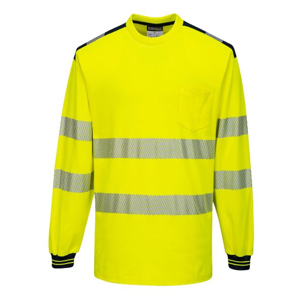 Picture of Hi-Vis Polo Shirt L/S T185 Yellow/Black