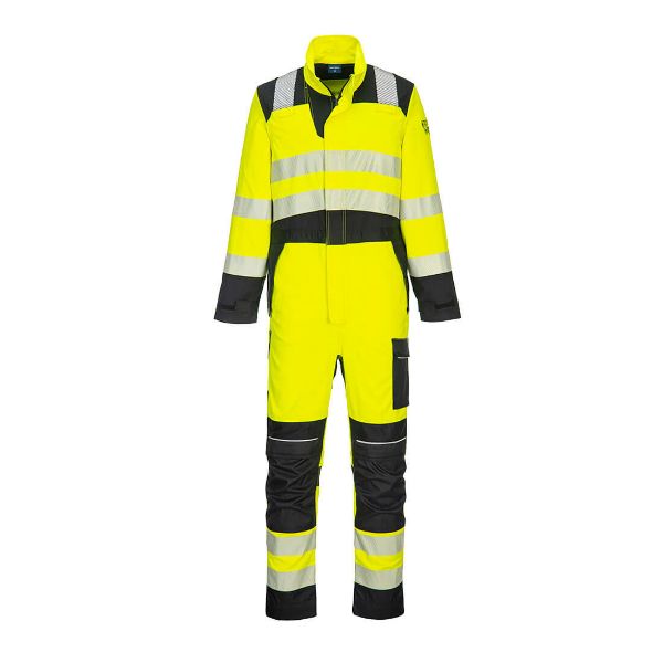 Picture of PW3 Modaflame Work Hi-Vis Multi-Norm FR Coverall Yellow/Black FR507